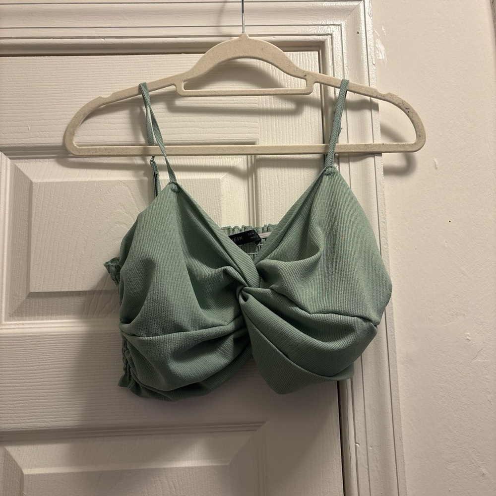 SHEIN Sage Green Twisted Front Spaghetti Strap Camisole